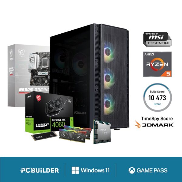 PCBuilder AMD Ryzen 5 7600 SPECIALIST Windows 11 Gaming PC - Unboxed