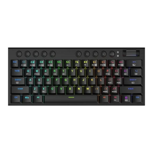 REDRAGON Horus Mini Pro 61Key Wireless Bluetooth Red Switch RGB Low Profile Gaming Mechanical Keyboard - Black - Unboxed