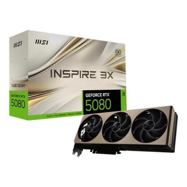 MSI GeForce RTX 5080 16GB INSPIRE 3X OC Graphics Card - Unboxed